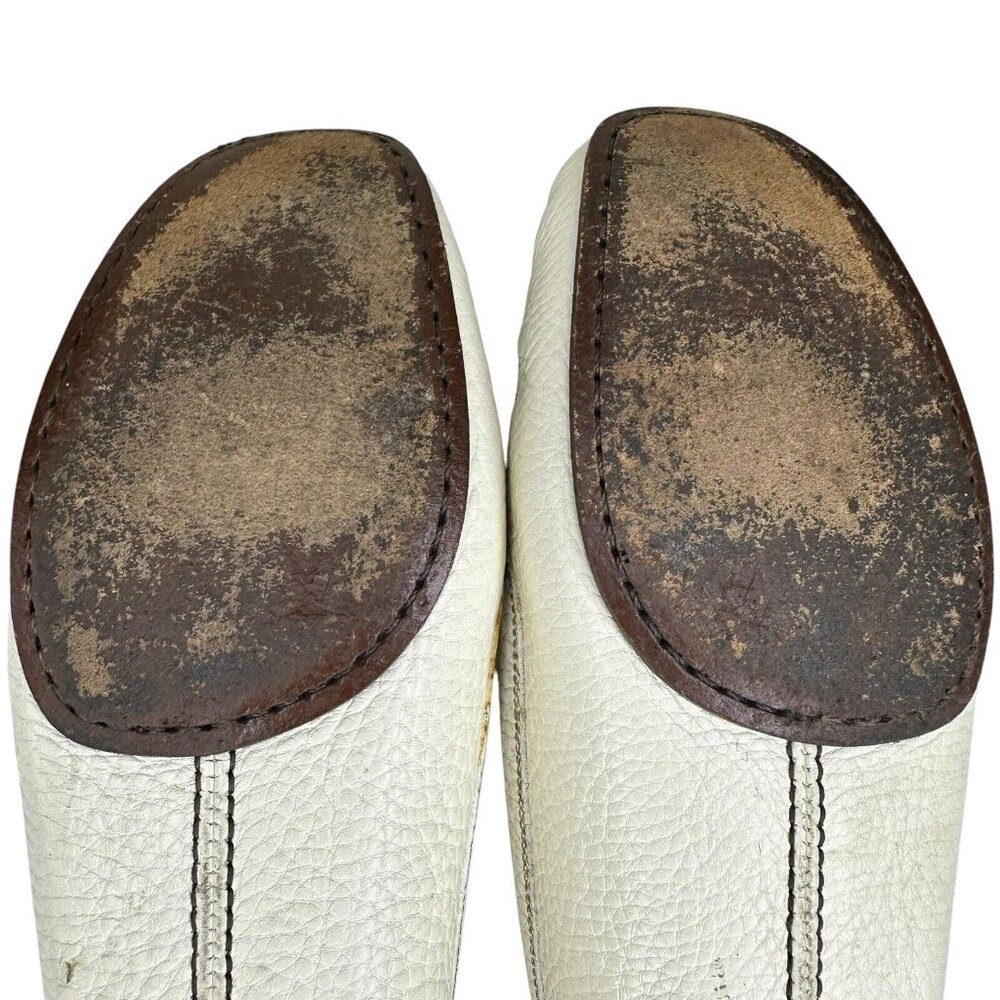 Louis Vuitton Gloria Shoes Flat Loafers Ivory US 6.5 EU 36.5 Leather Bow Logo - Picture 10 of 15